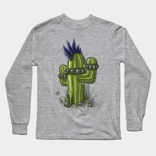 Punk Cactus Long Sleeve T-Shirt by raxarts